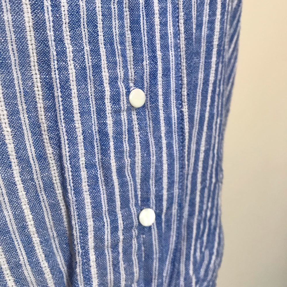 Rails Sloane Azure Stripe Button Down Tie Front L… - image 8